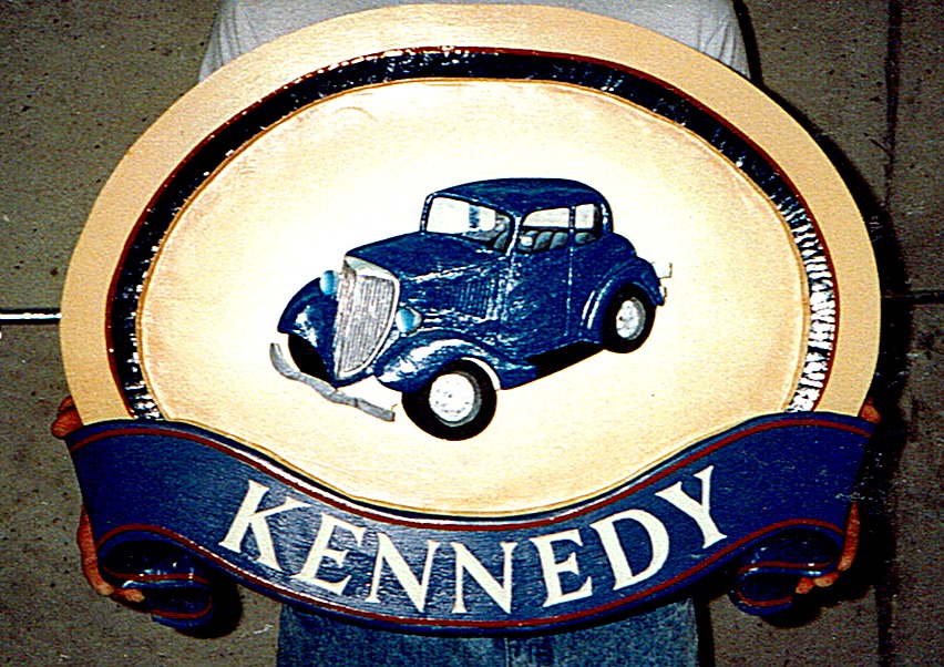Custom Family Sign — Vintage Hot Rod Theme