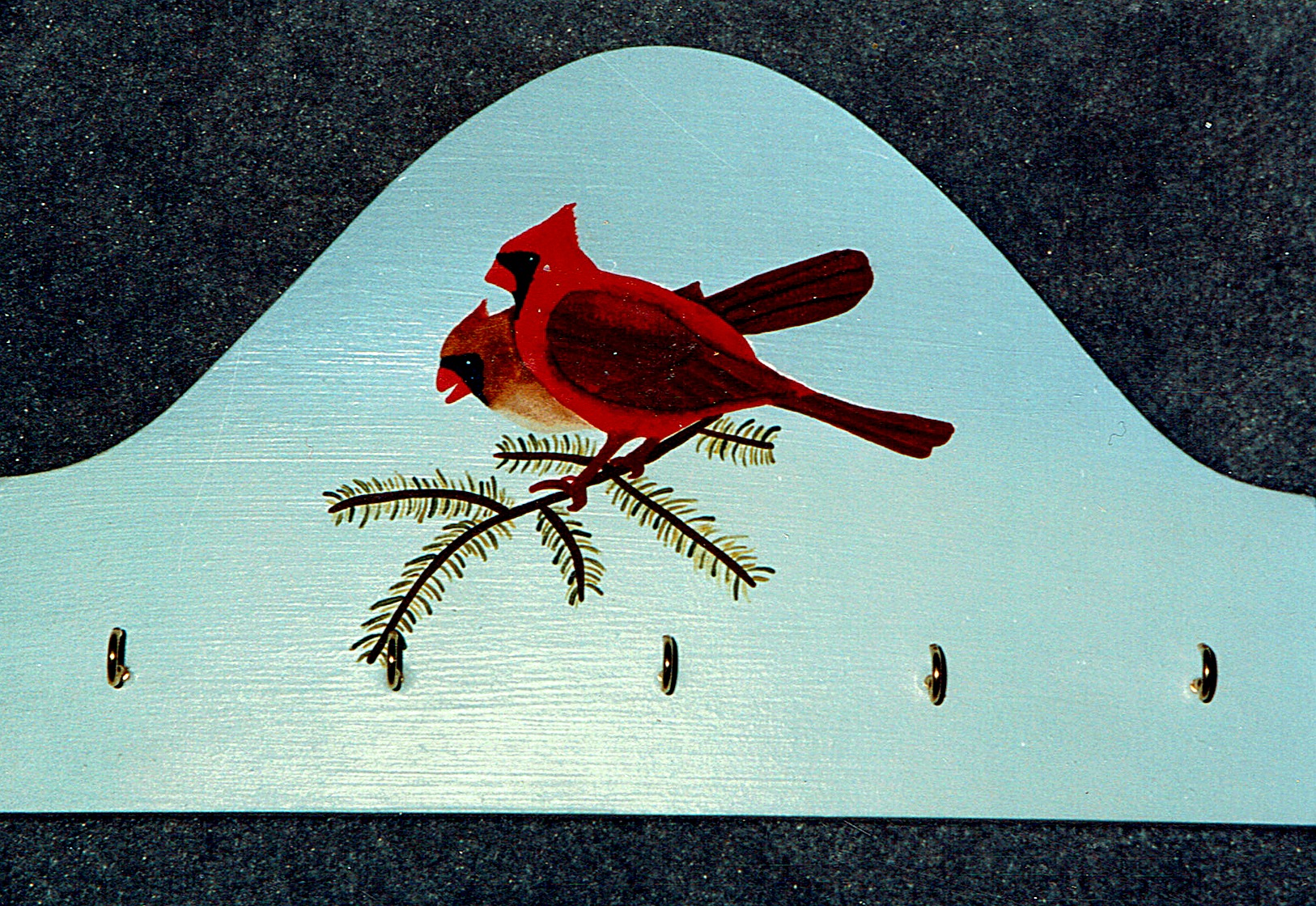 Cardinal Key Rack — Pine Branch Detail